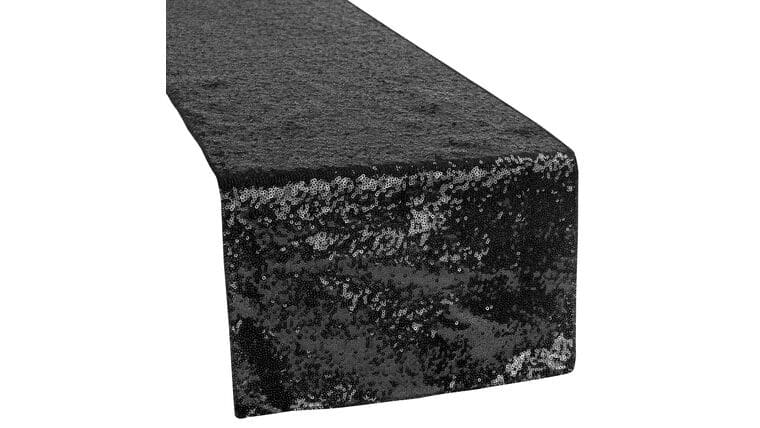 Glitz Sequin Table Runner – Black | Rental Glitz Sequin Table Runner – Black | Rental
