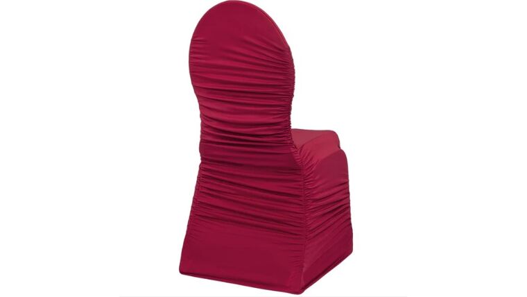 Ruched Fashion Spandex Banquet Chair Cover – Apple Red | Rental Ruched Fashion Spandex Banquet Chair Cover – Apple Red | Rental