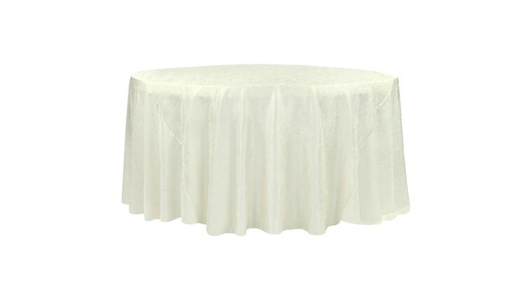 Crushed Taffeta 132″ Round Tablecloth – Ivory | Rental Crushed Taffeta 132″ Round Tablecloth – Ivory | Rental