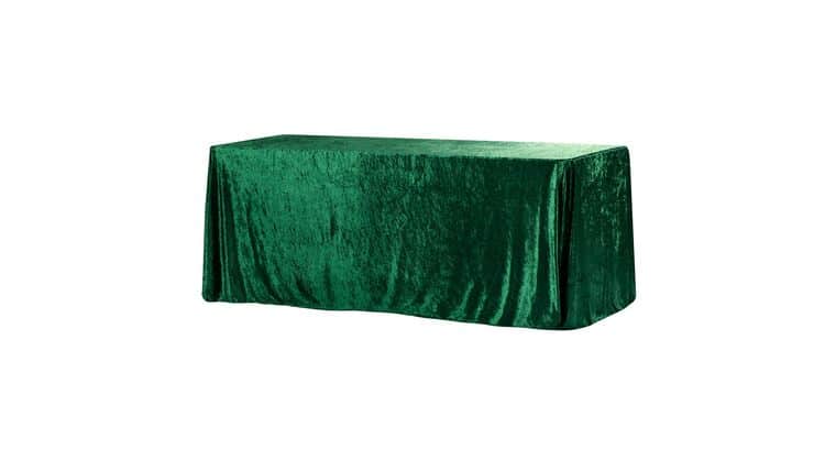 Velvet 90"x132" Rectangular Tablecloth - Emerald Green | Rental