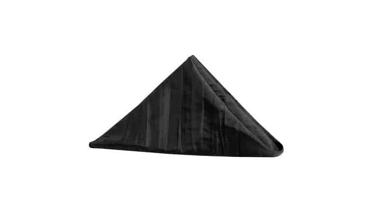 Accordion Crinkle Taffeta Napkin 20″x20″ – Black | Rental