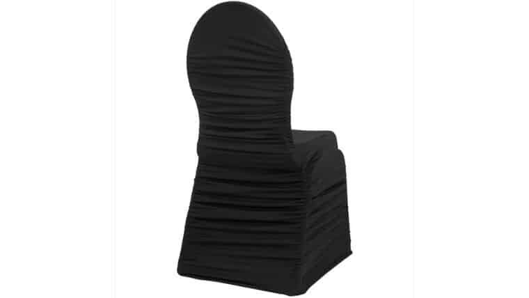 Ruched Fashion Spandex Banquet Chair Cover – Black | Rental