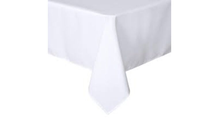 Polyester | White | 81″ x 81″ Square Tablecloth | Rental