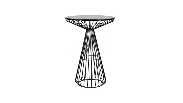 Hawaii Bar Table – Black w Metal Top | Rental