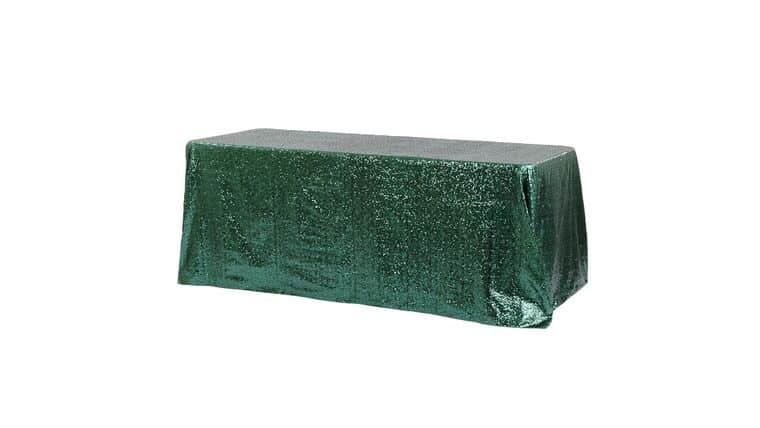 90″ x 132″ Emerald Green Sequin Tablecloth | Rental 90″ x 132″ Emerald Green Sequin Tablecloth | Rental