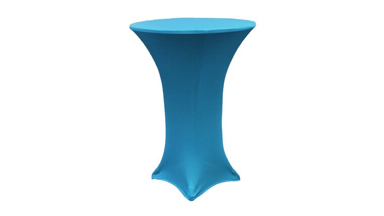 Spandex | Aqua Blue | 30″ Round Spandex Cocktail Tablecloth | Rental Spandex | Aqua Blue | 30″ Round Spandex Cocktail Tablecloth | Rental