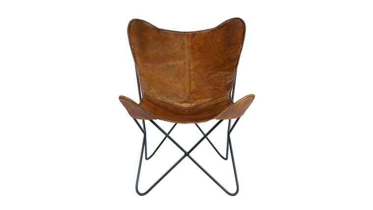 Accent Chair – Butterfly Leather Chair – Light Brown | Rental Accent Chair – Butterfly Leather Chair – Light Brown | Rental