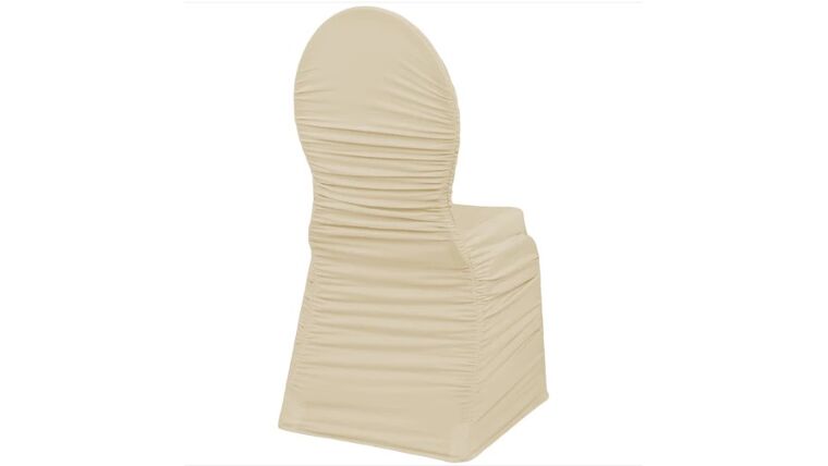 Ruched Fashion Spandex Banquet Chair Cover – Champagne | Rental Ruched Fashion Spandex Banquet Chair Cover – Champagne | Rental