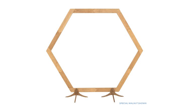 Single Wooden Hexagon Arch – Large – Aged Barrel | Rental