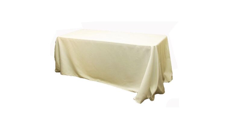 Polyester | Ivory | 90″ x 132″ Rectangle Tablecloth | Rental