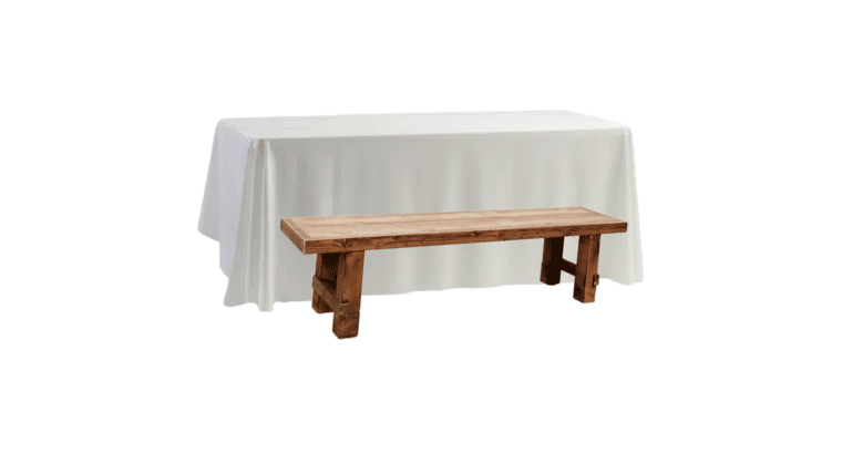 Package – 1 Banquet Table With 2 Honey Brown Long Benches Package | Rental