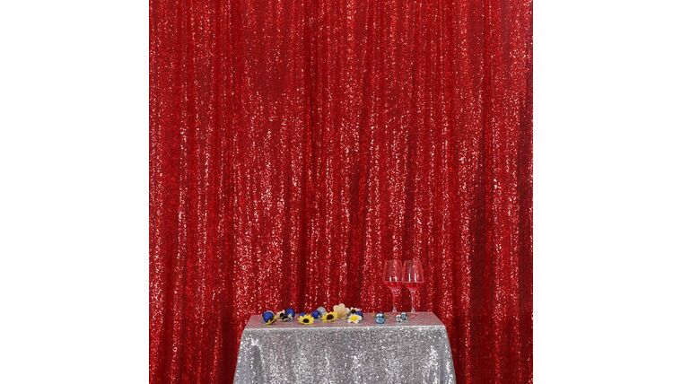Drapery – Sequin – Curtain Backdrop – 8′ x 8′ Red | Rental Drapery – Sequin – Curtain Backdrop – 8′ x 8′ Red | Rental
