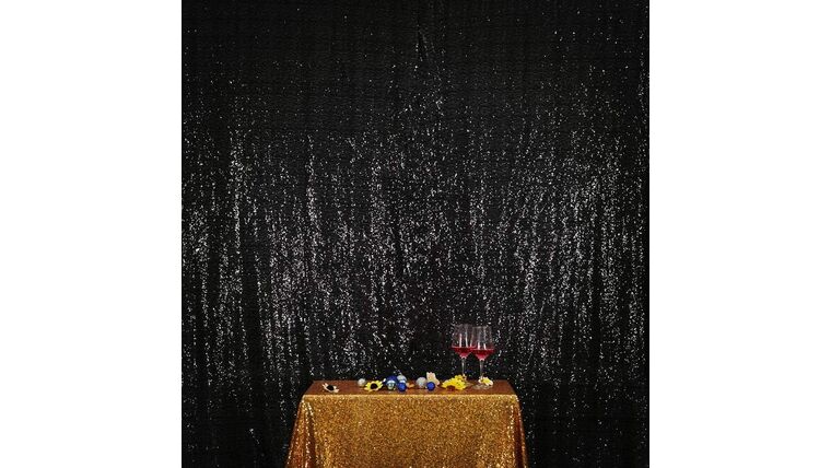 Drapery – Sequin – Black Sequin Curtain Backdrop – 8′ x 8′ | Rental Drapery – Sequin – Black Sequin Curtain Backdrop – 8′ x 8′ | Rental