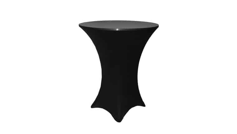 Spandex | Black | 36″ Round Cocktail Table Cover | Rental