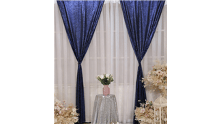 Drapery – Sequin Curtain Backdrop – 8′ x 8′ Navy Blue | Rental Drapery – Sequin Curtain Backdrop – 8′ x 8′ Navy Blue | Rental