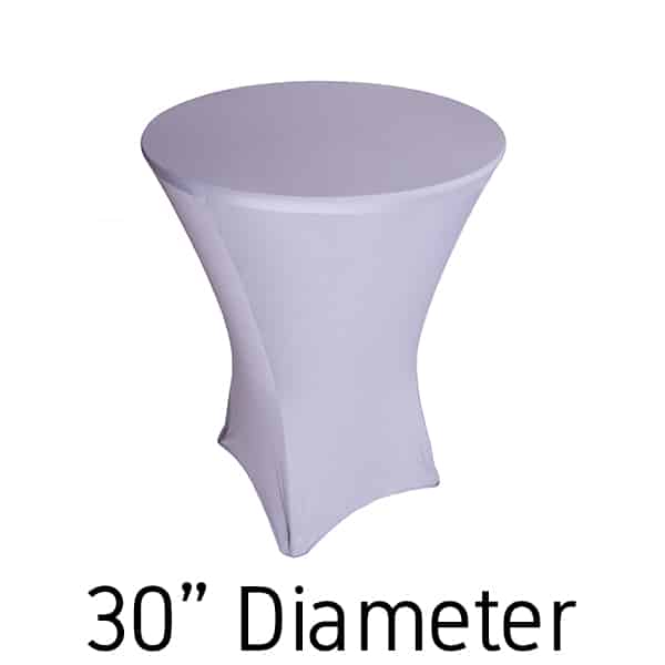 200 GSM Grade A Quality Spandex Hi-Boy Table Cover – Silver – Cocktail Table – 30″ Diameter | Rental 200 GSM Grade A Quality Spandex Hi-Boy Table Cover – Silver – Cocktail Table – 30″ Diameter | Rental