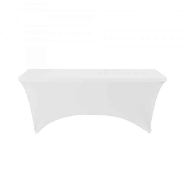 Decostar™ Spandex Rectangle Table Covers 6ft – White | Rental Decostar™ Spandex Rectangle Table Covers 6ft – White | Rental