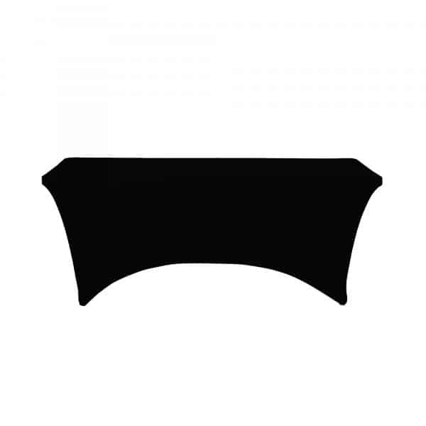Decostar™ Spandex Table Covers 8′ – Black | Rental Decostar™ Spandex Table Covers 8′ – Black | Rental