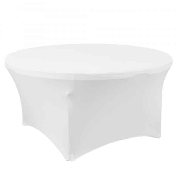Decostar™ Spandex Round Table Cover 60″ – White | Rental Decostar™ Spandex Round Table Cover 60″ – White | Rental