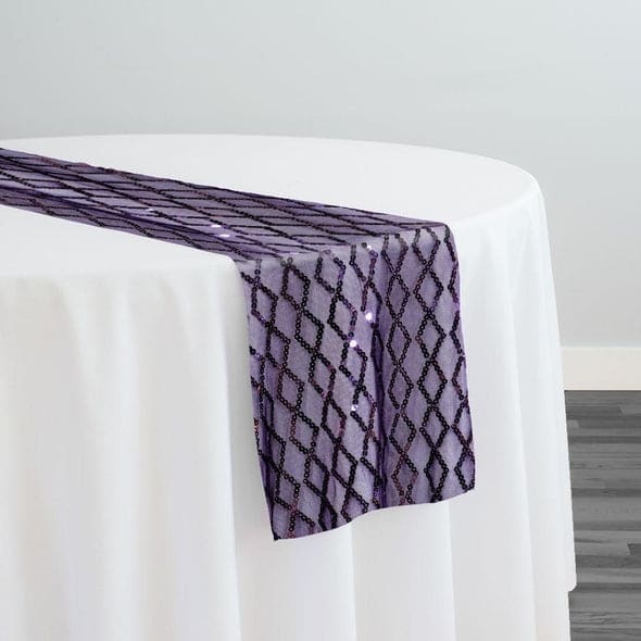 Vortex Sequins Table Runner in Plum | Rental