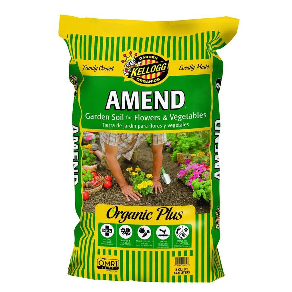 Kellogg Garden Organics — Amend Organic Garden Soil for Flowers and Vegetables 2cu. ft., OMRI Listed | Rental Kellogg Garden Organics — Amend Organic Garden Soil for Flowers and Vegetables 2cu. ft., OMRI Listed | Rental