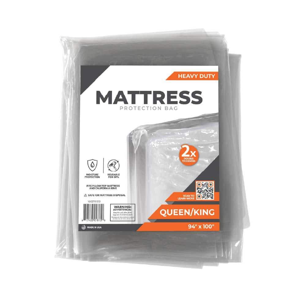 Pratt Retail Specialties — Queen/King Heavy Duty Disposable Mattress Bag, 100 in. x 94 in. x 14 in. | Rental Pratt Retail Specialties — Queen/King Heavy Duty Disposable Mattress Bag, 100 in. x 94 in. x 14 in. | Rental